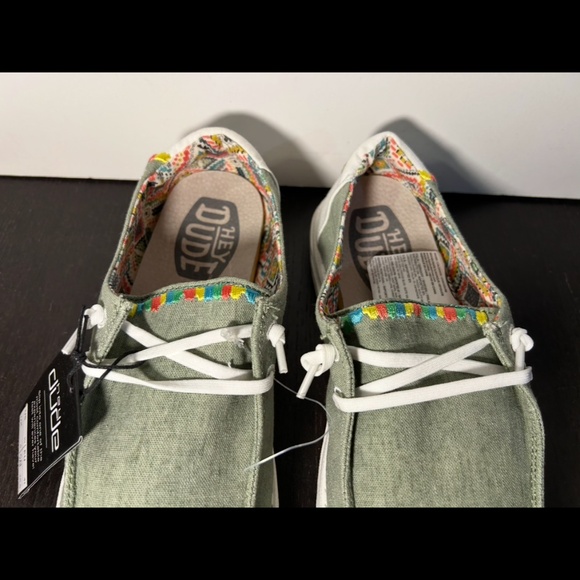 Hey Dude Wendy Boho Slip On Shoes Olive Green/Multicolor Womans 10 - Picture 5 of 16